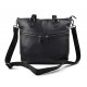 Ladies buffalo leather black handbag womens shoulder bag leather satchel