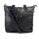 Ladies buffalo leather black handbag womens shoulder bag leather satchel