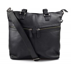 Sac cuir femme sac en cuir d'èpaule bandoulierè en cuir noir sac besace en cuir