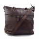 Sac cuir femme sac en cuir d'èpaule bandoulierè en cuir marron fonce sac besace en cuir