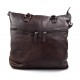 Leder damen handtasche ledertasche dunkelbraun henkeltasche