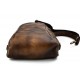 Mens waist leather shoulder bag hobo bag travel back dark brown