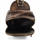 Mens waist leather shoulder bag hobo bag travel back dark brown