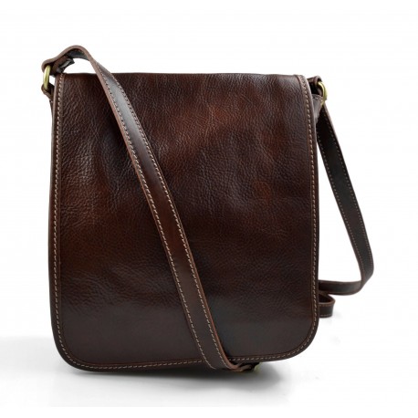 Sac cuir d'èpaule sac postier sac en cuir homme femme bandoulière sac de bureau marron