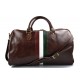 Bolsa viaje piel bolso equipaje bandera italiana bolsa cabina marrón