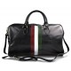 Bolsa viaje piel bolso equipaje bandera italiana bolsa cabina negro