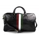 Bolsa viaje piel bolso equipaje bandera italiana bolsa cabina negro