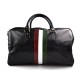 Bolsa viaje piel bolso equipaje bandera italiana bolsa cabina negro