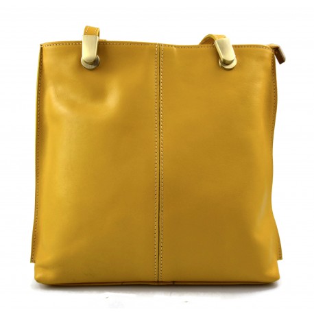 Bolso mujer piel amarillo bolso de mano bandolera en piel