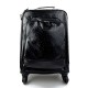 Leder reisekoffer troller schwarz leder reisetasche manner damen mit griff leder tasche reise tasche mit 4 rollen