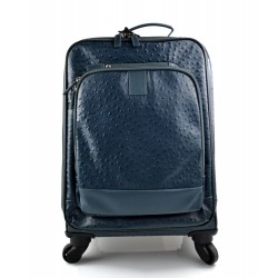 Valise trolley voyage en cuir bleu sac voyage de bagages a main en cuir sac de cabine sac en cuir