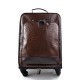 Leather trolley coffee travel bag weekender overnight leather bag with 4 wheels leather cabin luggage airplane bag