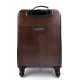 Leather trolley coffee travel bag weekender overnight leather bag with 4 wheels leather cabin luggage airplane bag