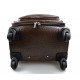 Leather trolley coffee travel bag weekender overnight leather bag with 4 wheels leather cabin luggage airplane bag