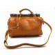 Ladies leather handbag doctor bag handheld shoulder bag yellow made in Italy genuine leather bag