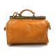 Ladies leather handbag doctor bag handheld shoulder bag yellow made in Italy genuine leather bag