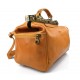 Ladies leather handbag doctor bag handheld shoulder bag yellow made in Italy genuine leather bag