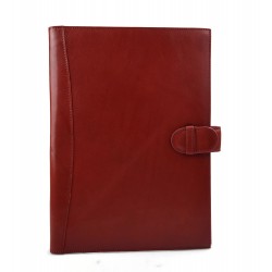 Leather folder A4 document file organiser office portofolio red