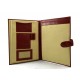 Leather folder A4 document file organiser office portofolio red