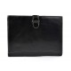 Leather folder A4 document file organiser office portofolio black