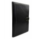 Leather folder A4 document file organiser office portofolio black