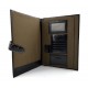 Leather folder A4 document file organiser office portofolio black