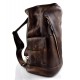 Vintage leather backpack dark brown genuine washed leather travel bag
