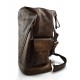 Mochila de piel vintage mochila piel lavada mochila marrón oscuro