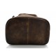 Vintage leather backpack dark brown genuine washed leather travel bag