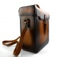 Rigid leather bag camera leather satchel crossbody leather shoulder bag rigid bottle bag brown