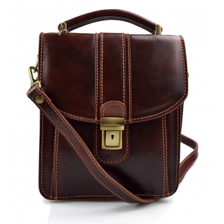 Bolso de cuero genuino cartero hobo bag bolso piel hombre bolso piel mujer bandolera marron