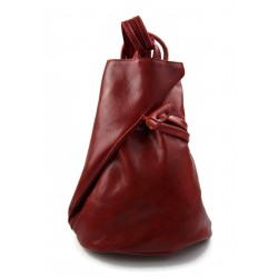 Bolso de viaje bolso de cuero mochila de cuero de hombre mochila rojo