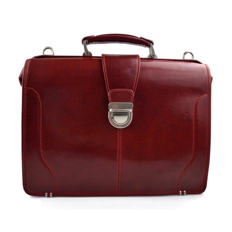 Doctor bag leather mens doctor bag XXL handbag ladies medical bag red