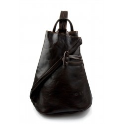 Bolso de viaje bolso de cuero mochila de cuero de hombre mochila marrón oscuro