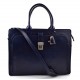 Leather briefcase mens women office shoulder bag document messenger bag business bag executive VIP briefcase blue