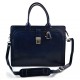 Leather briefcase mens women office shoulder bag document messenger bag business bag executive VIP briefcase blue