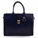 Leather briefcase mens women office shoulder bag document messenger bag business bag executive VIP briefcase blue