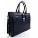 Leather briefcase mens women office shoulder bag document messenger bag business bag executive VIP briefcase blue