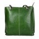 Borsa pelle donna verde zaino con manici a spalla