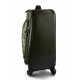 Leather trolley green travel bag weekender overnight leather bag with 4 wheels leather cabin luggage airplane bag