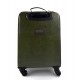 Leather trolley green travel bag weekender overnight leather bag with 4 wheels leather cabin luggage airplane bag