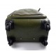 Leather trolley green travel bag weekender overnight leather bag with 4 wheels leather cabin luggage airplane bag