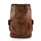Vintage leather backpack brown genuine washed leather travel bag