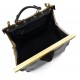 Ladies leather handbag doctor bag handheld shoulder bag black made in Italy genuine leather bag