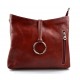 Borsa pelle borsello donna a spalla e a tracolla rosso made in Italy vera pelle