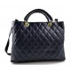 Leather women purse dark blue handbag leather shoulder bag leather shopper