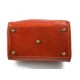 Ladies leather handbag doctor bag handheld shoulder bag orange made in Italy genuine leather bag