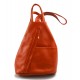 Leather backpack ladies mens leather travel bag weekender sports bag orange