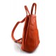 Leather backpack ladies mens leather travel bag weekender sports bag orange