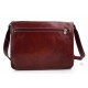 Leather messenger bag men women leather bag leather shoulder bag red